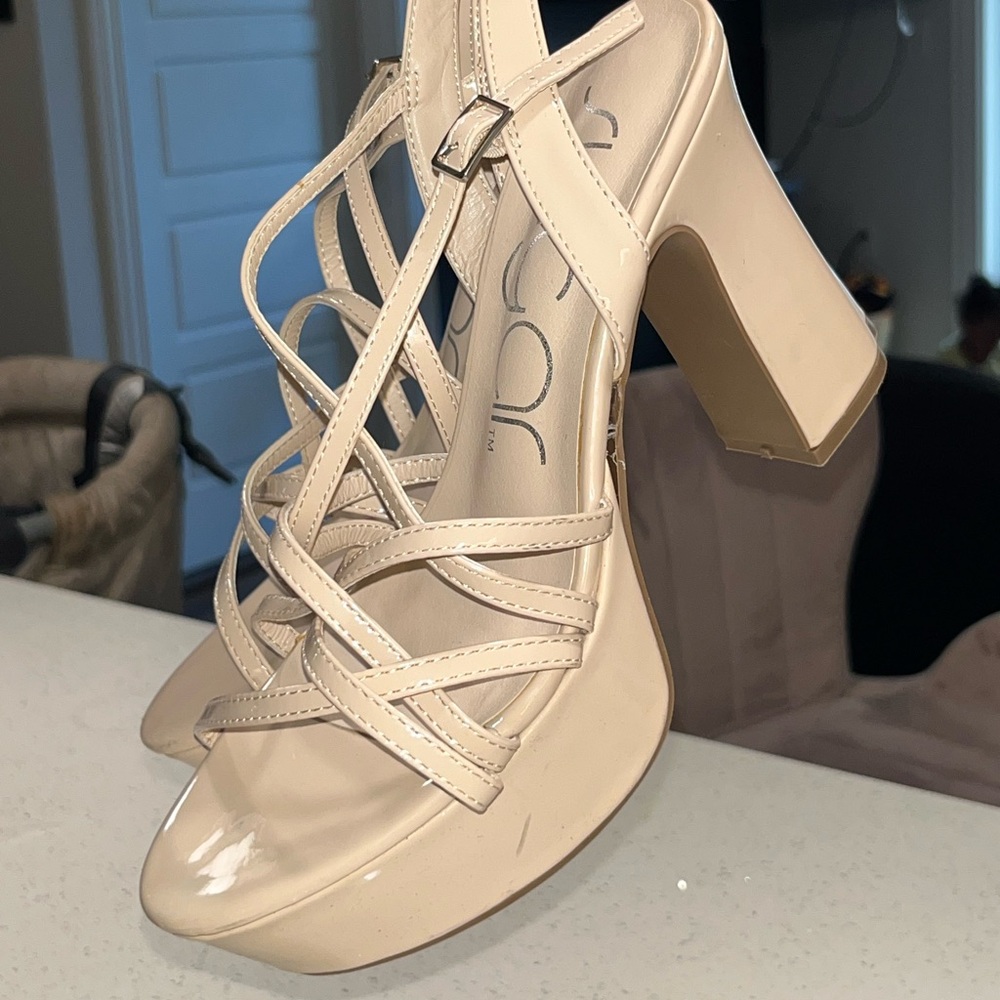 Elegant Cream Strappy Heels